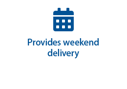 Provides weekend delivery